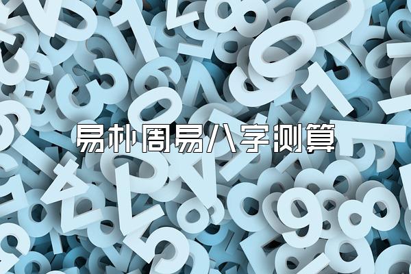 易朴周易八字测算