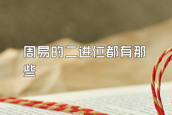 周易的二进位都有那些