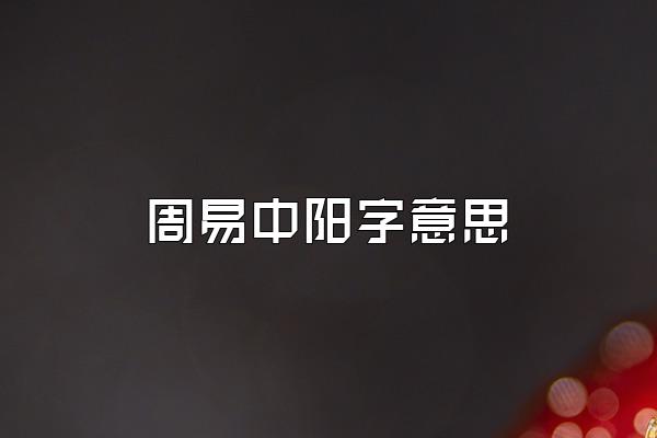 周易中阳字意思
